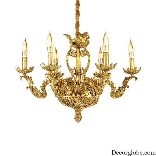 Layla - European-Style Pure Copper Branch Chandelier 6-head chandelier (diameter 60cm, height 55cm) Chandelier