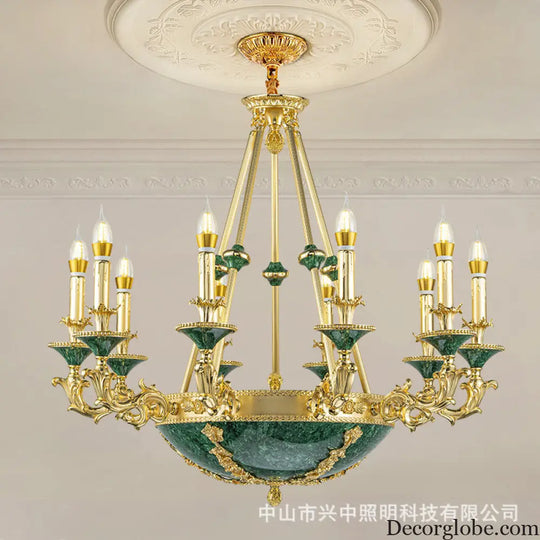 Leah French Retro Copper Crystal Villa Chandelier Chandelier