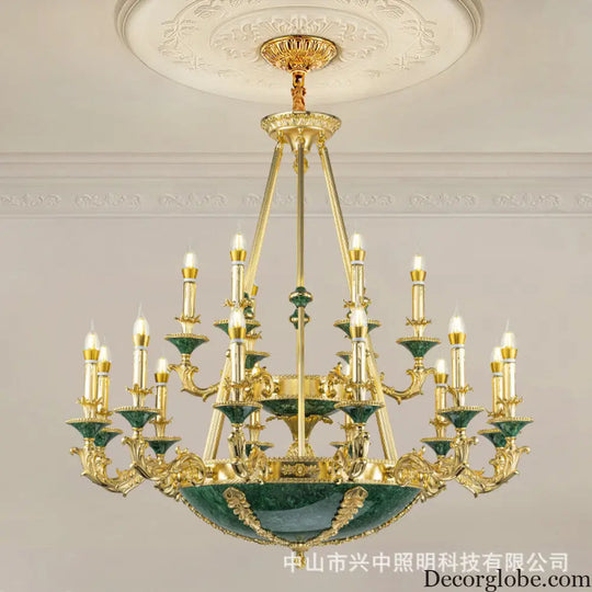 Leah French Retro Copper Crystal Villa Chandelier Chandelier