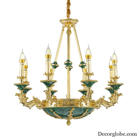 Leah French Retro Copper Crystal Villa Chandelier Chandelier