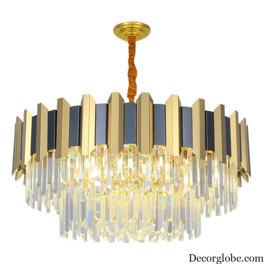 LED Modern Stainless Steel Crystal Chandeliers - Elegant Home Lighting for Foyers and Entrances - DecorGlobe