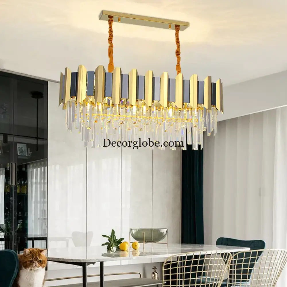 LED Modern Stainless Steel Crystal Chandeliers - Elegant Home Lighting for Foyers and Entrances - DecorGlobe