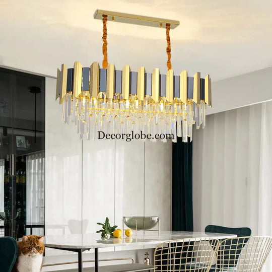 LED Modern Stainless Steel Crystal Chandeliers - Elegant Home Lighting for Foyers and Entrances - DecorGlobe