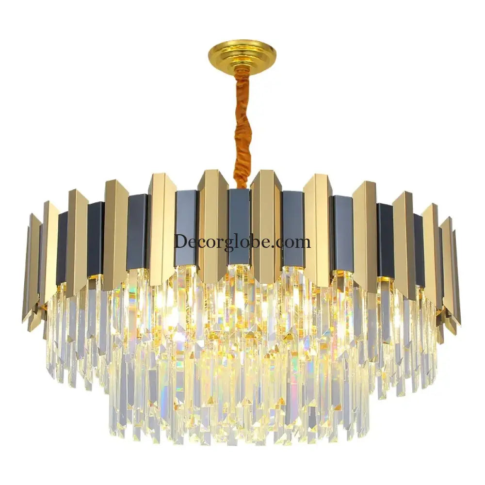 LED Modern Stainless Steel Crystal Chandeliers - Elegant Home Lighting for Foyers and Entrances - DecorGlobe