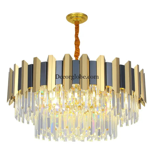 LED Modern Stainless Steel Crystal Chandeliers - Elegant Home Lighting for Foyers and Entrances - DecorGlobe