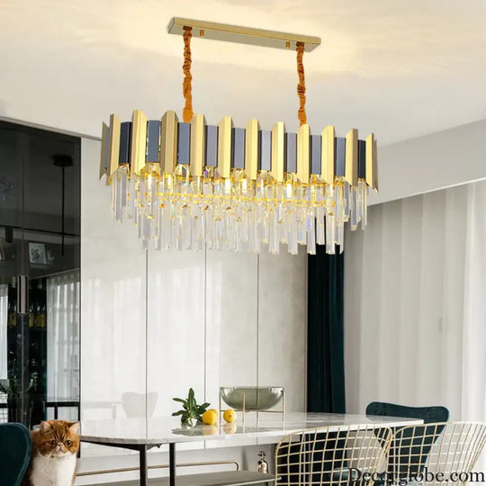 LED Modern Stainless Steel Crystal Chandeliers - Elegant Home Lighting for Foyers and Entrances - DecorGlobe