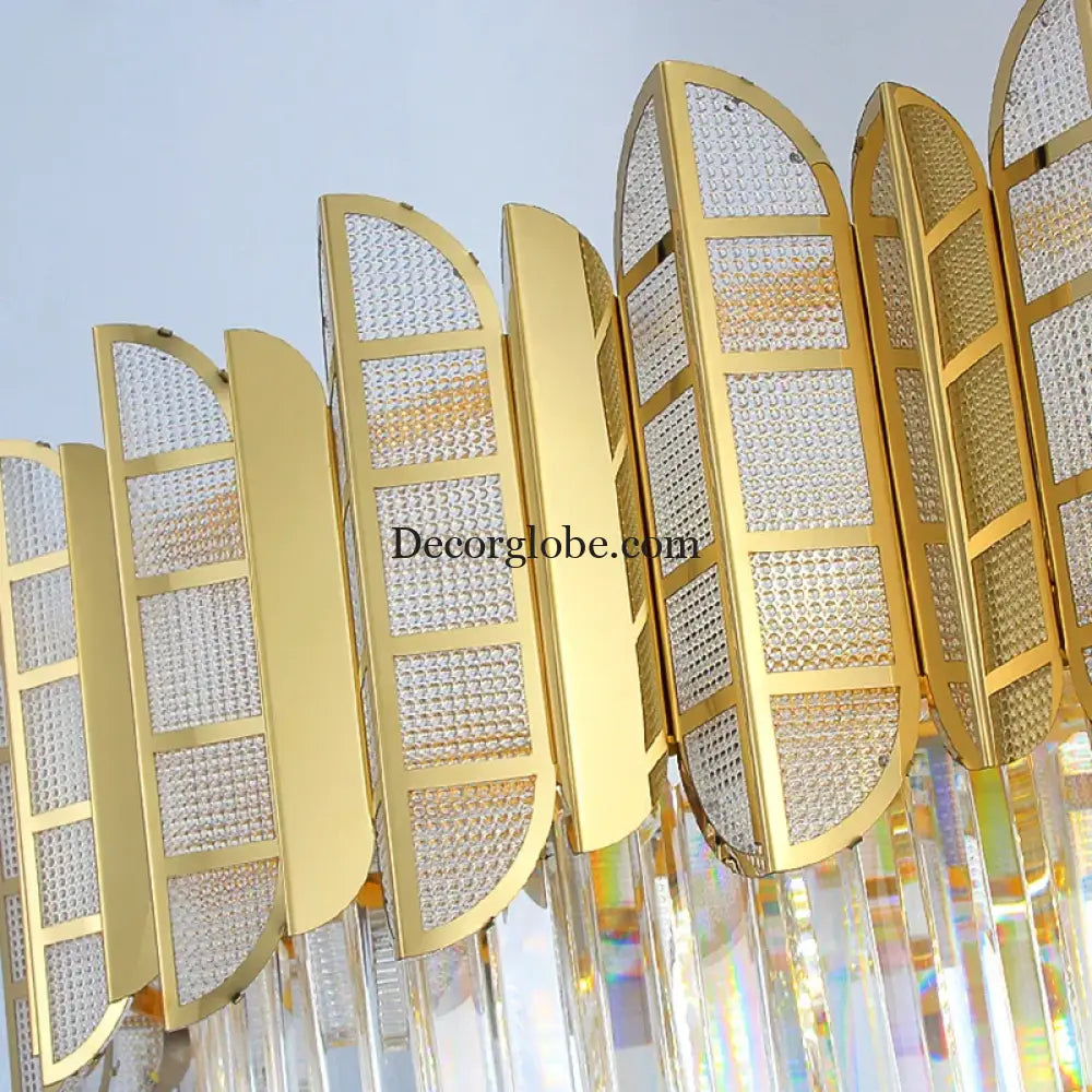 LED Stainless Steel Golden Post-Modern Chandelier - Light Luxury Crystal Elegance for Living Rooms, Bedrooms, and Dining Spaces - DecorGlobe