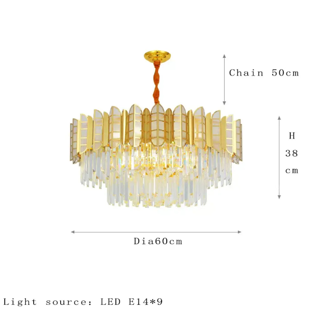 LED Stainless Steel Golden Post-Modern Chandelier - Light Luxury Crystal Elegance for Living Rooms, Bedrooms, and Dining Spaces - DecorGlobe