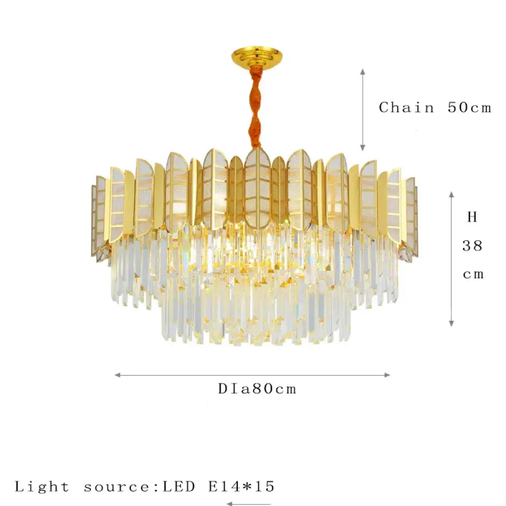 LED Stainless Steel Golden Post-Modern Chandelier - Light Luxury Crystal Elegance for Living Rooms, Bedrooms, and Dining Spaces - DecorGlobe