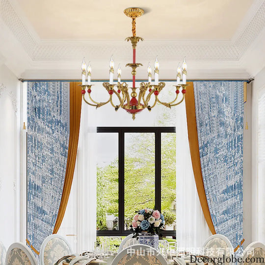 French Classical Crystal Copper Branch Chandelier