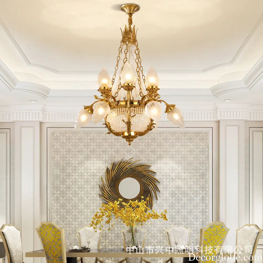 European-style copper crystal chandelier French living room Palace luxury Grand Hotel Villa restaurant bedroom creative