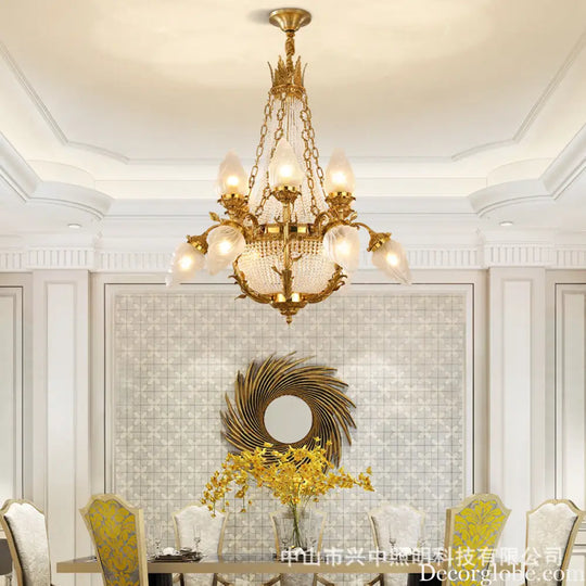 European-style copper crystal chandelier French living room Palace luxury Grand Hotel Villa restaurant bedroom creative
