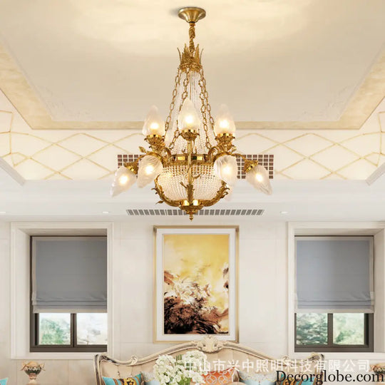 European-style copper crystal chandelier French living room Palace luxury Grand Hotel Villa restaurant bedroom creative