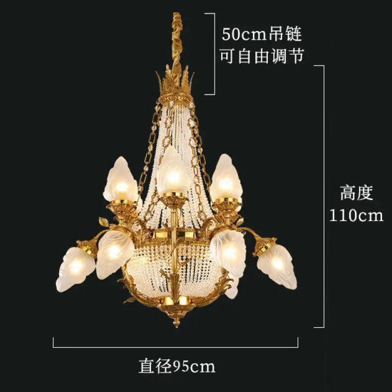 European-style copper crystal chandelier French living room Palace luxury Grand Hotel Villa restaurant bedroom creative