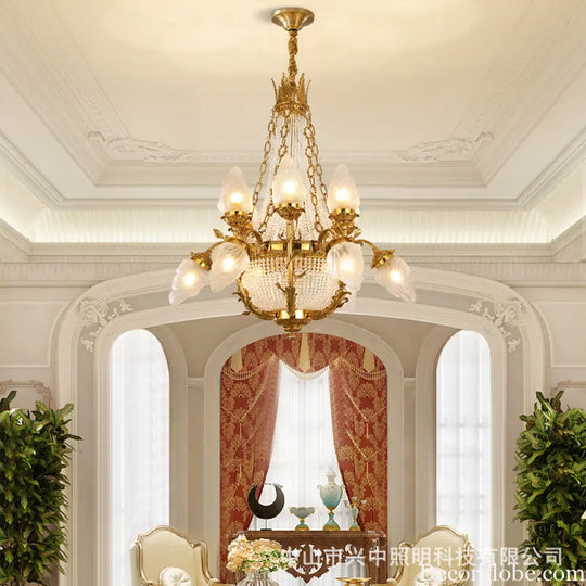 European-style copper crystal chandelier French living room Palace luxury Grand Hotel Villa restaurant bedroom creative