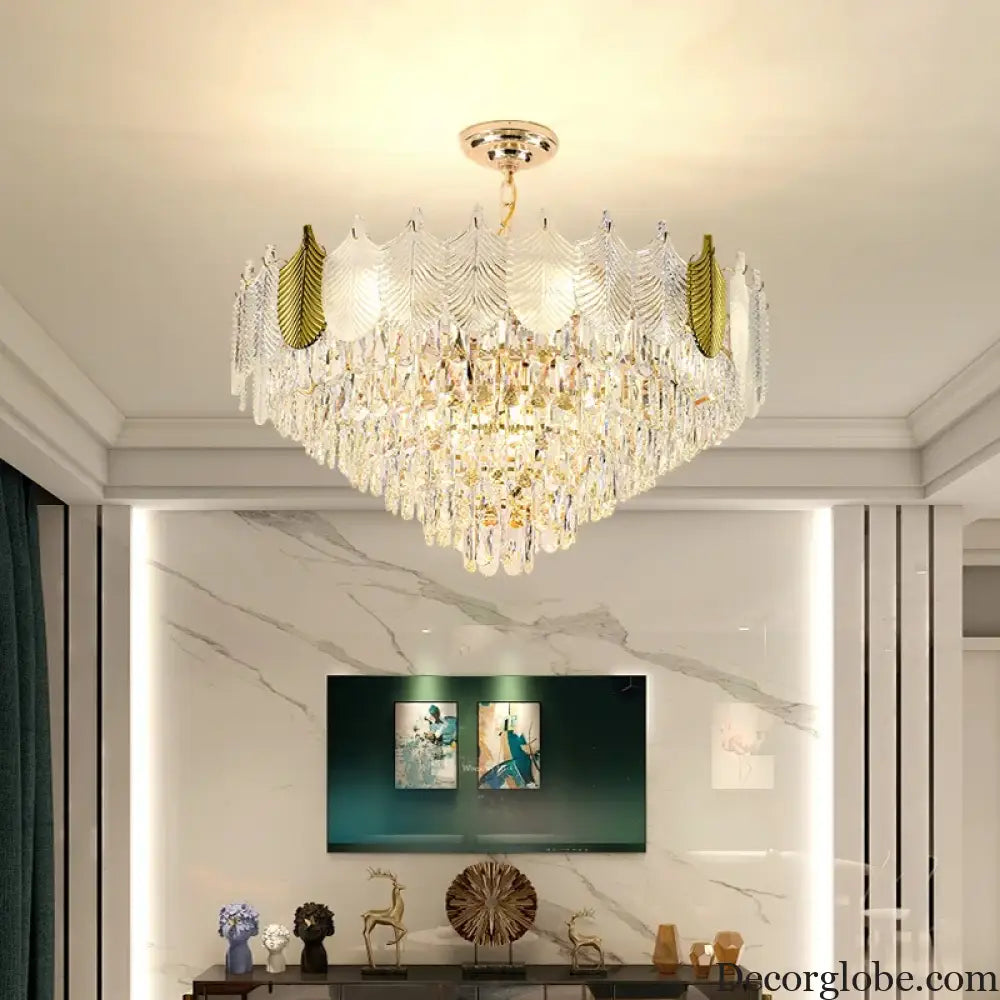 Light Luxury Crystal Chandelier - Elegance for Living, Dining, and Bedroom Illumination - DecorGlobe