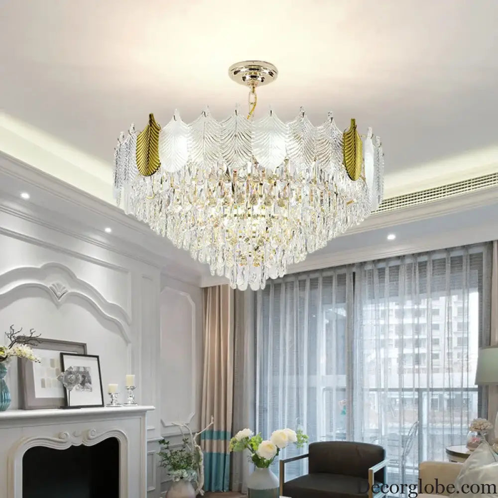 Light Luxury Crystal Chandelier - Elegance for Living, Dining, and Bedroom Illumination - DecorGlobe