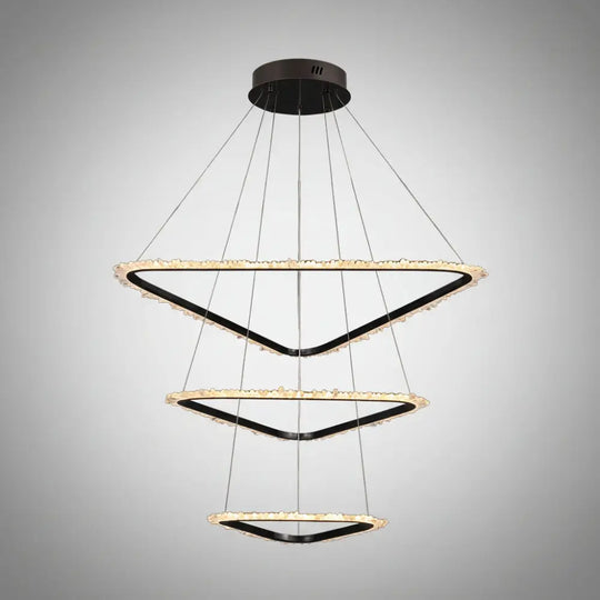 Lillian Modern Natural Crystal Staircase Chandelier Chandelier