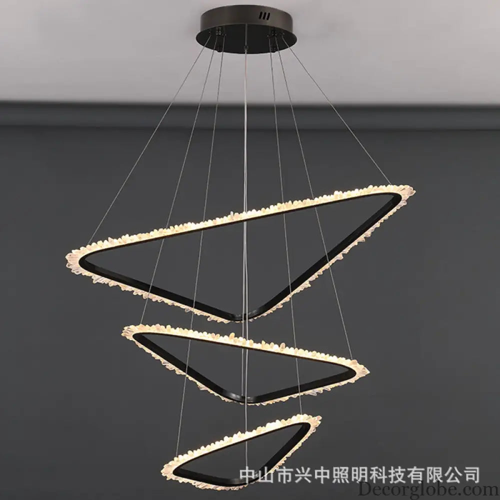 Lillian Modern Natural Crystal Staircase Chandelier Chandelier