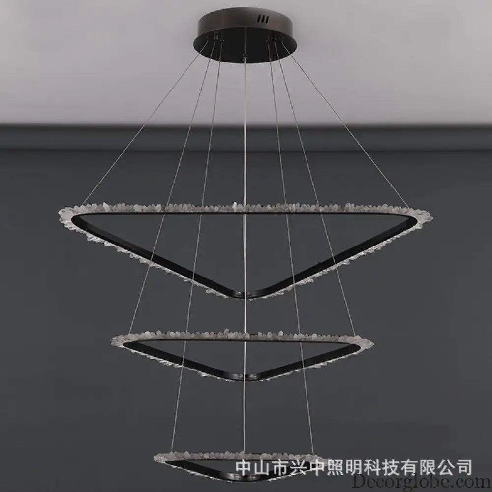 Lillian Modern Natural Crystal Staircase Chandelier Chandelier