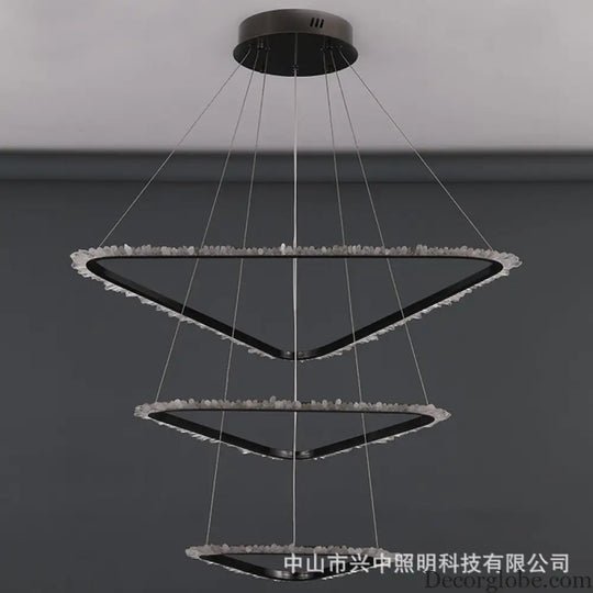 Lillian Modern Natural Crystal Staircase Chandelier Chandelier