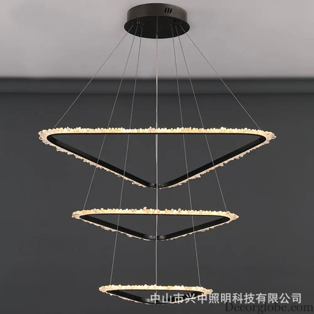 Lillian Modern Natural Crystal Staircase Chandelier Chandelier