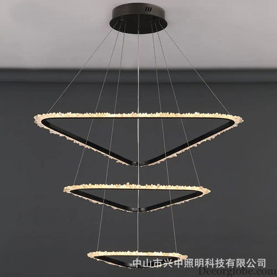 Lillian Modern Natural Crystal Staircase Chandelier Chandelier