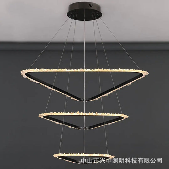 Lillian Modern Natural Crystal Staircase Chandelier D40 H1.5 Chandelier