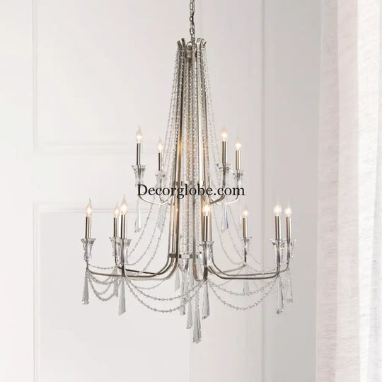 Nordic Style Crystal Chandelier Lighting - Elegance for Your Living Room Ceiling with French Inspired Large Chandeliers, Modern Staircase Lustre Cristal LED Lamp - DecorGlobe