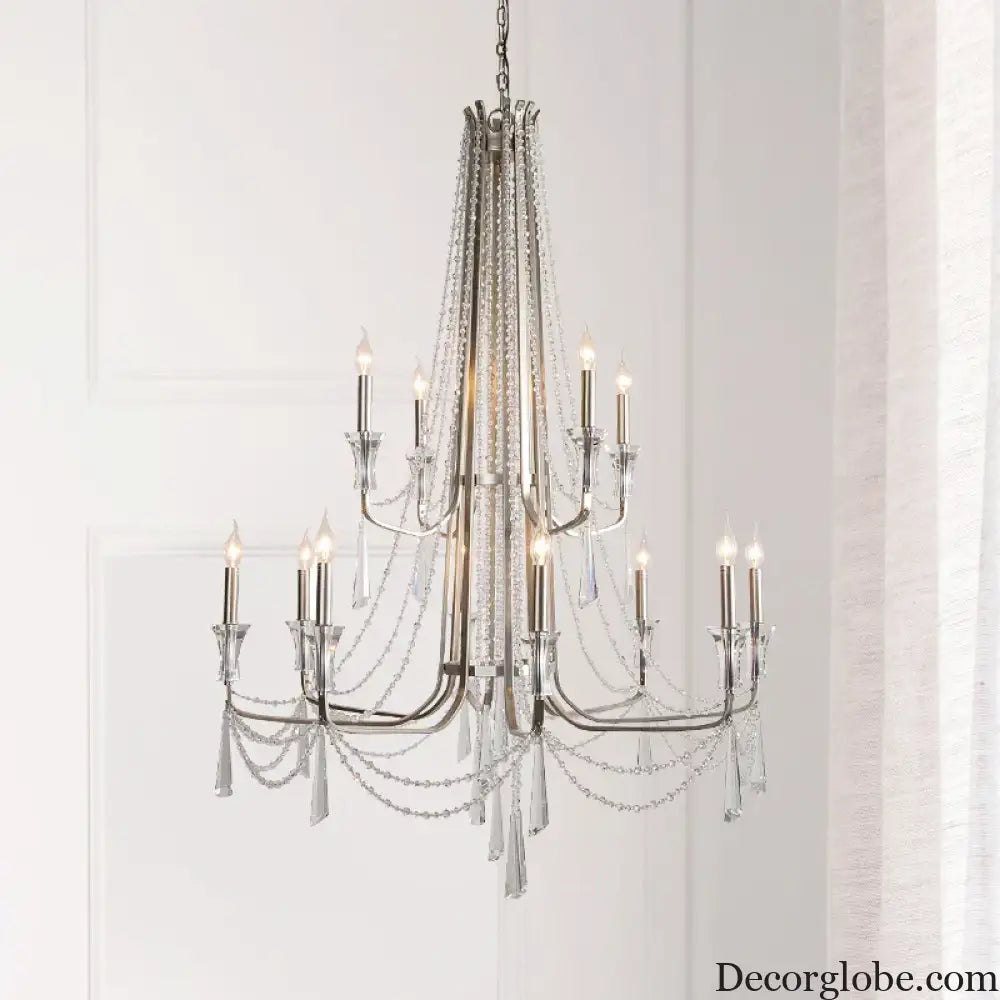 Nordic Style Crystal Chandelier Lighting - Elegance for Your Living Room Ceiling with French Inspired Large Chandeliers, Modern Staircase Lustre Cristal LED Lamp - DecorGlobe