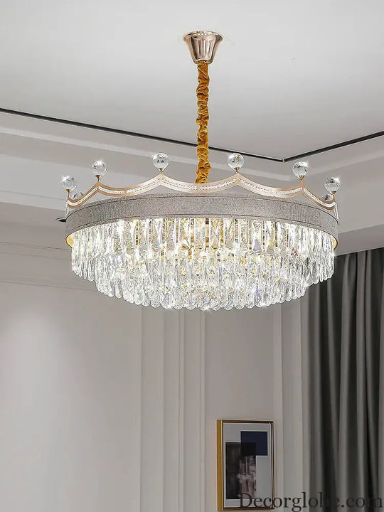 Living Room Chandelier - Light Luxury Crystal Elegance for Modern Dining and Bedroom Ambiance - DecorGlobe