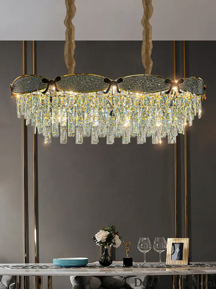 Living Room Lamp - Postmodern Light Luxury Crystal Chandelier, New High-End Design for Atmosphere in Bedrooms and Dining Spaces - DecorGlobe