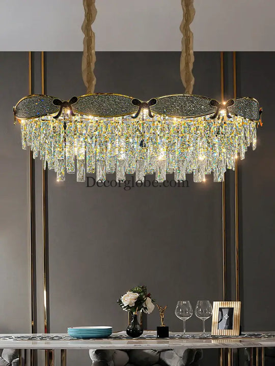 Living Room Lamp - Postmodern Light Luxury Crystal Chandelier, New High-End Design for Atmosphere in Bedrooms and Dining Spaces - DecorGlobe