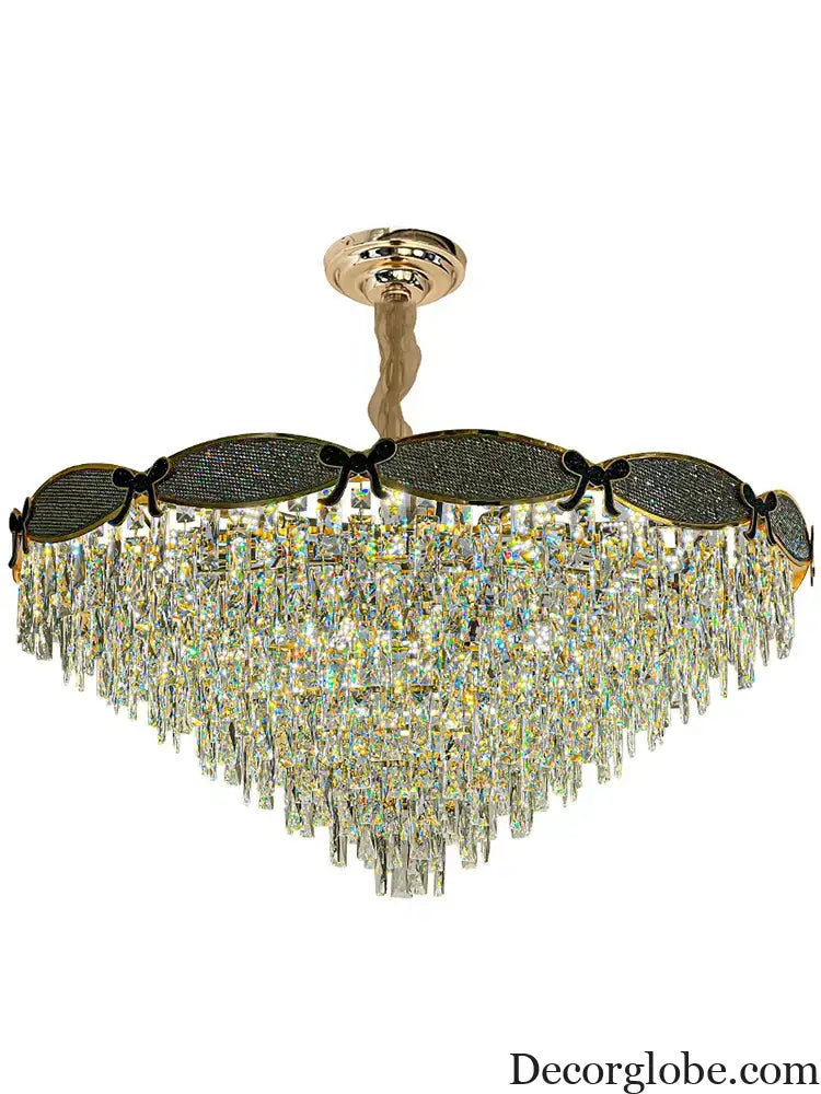 Living Room Lamp - Postmodern Light Luxury Crystal Chandelier, New High-End Design for Atmosphere in Bedrooms and Dining Spaces - DecorGlobe