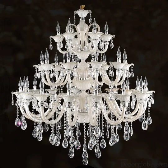 Long Crystal Chandelier for Duplex Villa and Staircase Lighting Chandelier