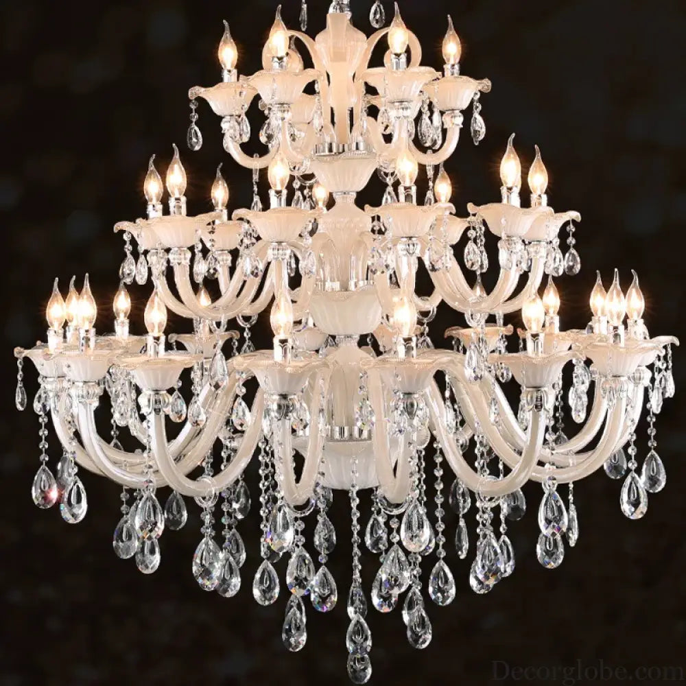 Long Crystal Chandelier for Duplex Villa and Staircase Lighting Chandelier