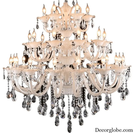 Long Crystal Chandelier for Duplex Villa and Staircase Lighting Chandelier