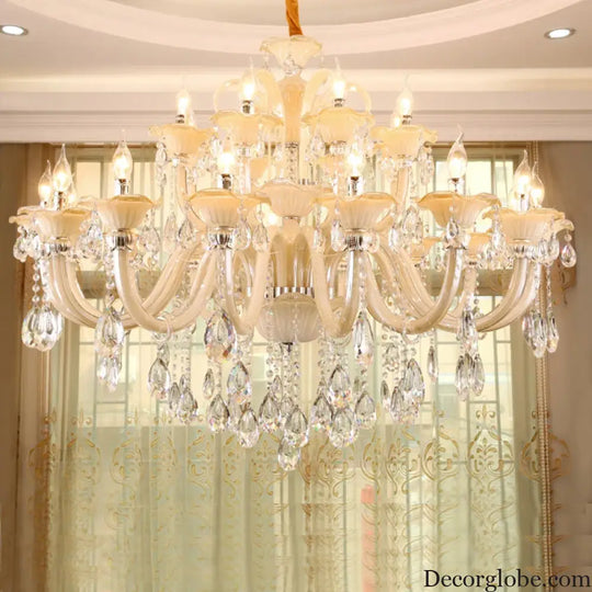 Long Crystal Chandelier for Duplex Villa and Staircase Lighting Chandelier