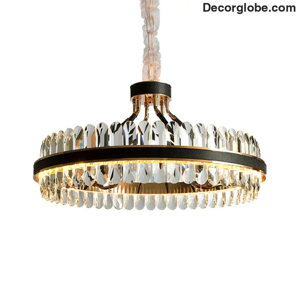 Luna's Modern Black Crystal Chandelier: Elegance and Simplicity - DecorGlobe