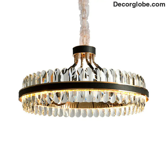 Luna's Modern Black Crystal Chandelier: Elegance and Simplicity - DecorGlobe