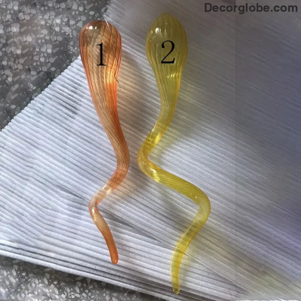 LUXARA Orange Hand-Blown Glass Statement Chandelier chandelier