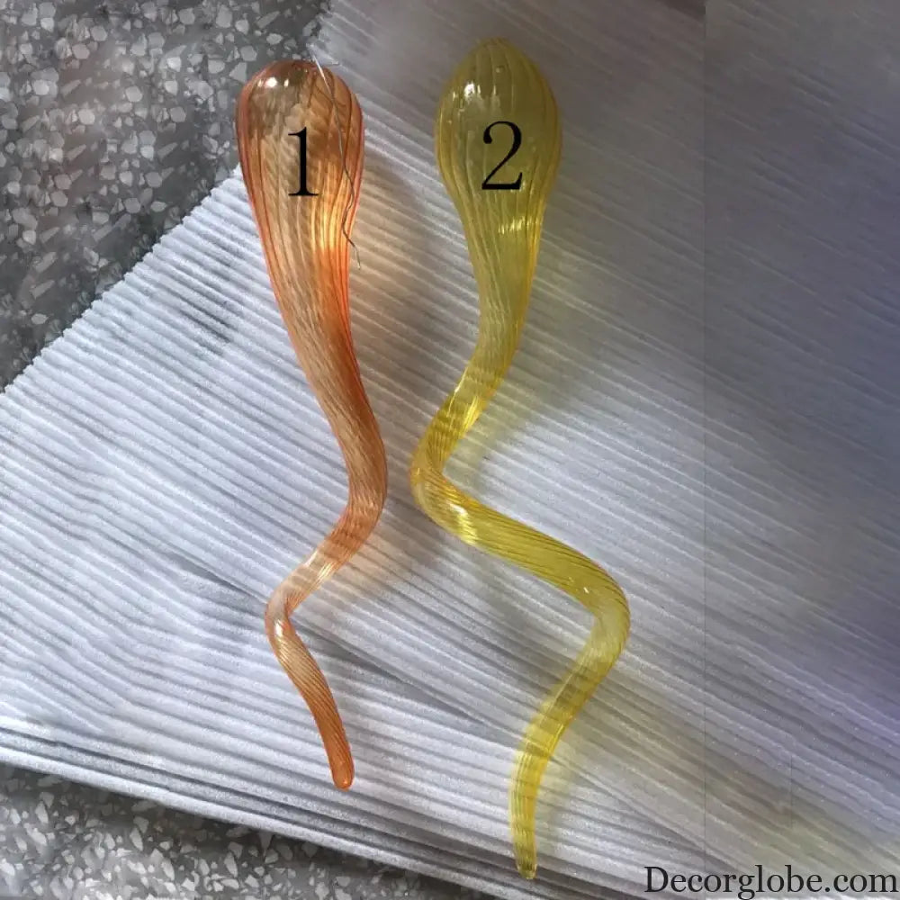 LUXARA Orange Hand-Blown Glass Statement Chandelier chandelier