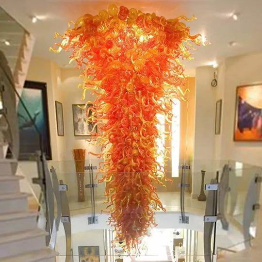 LUXARA Orange Hand-Blown Glass Statement Chandelier W100xH300cm chandelier