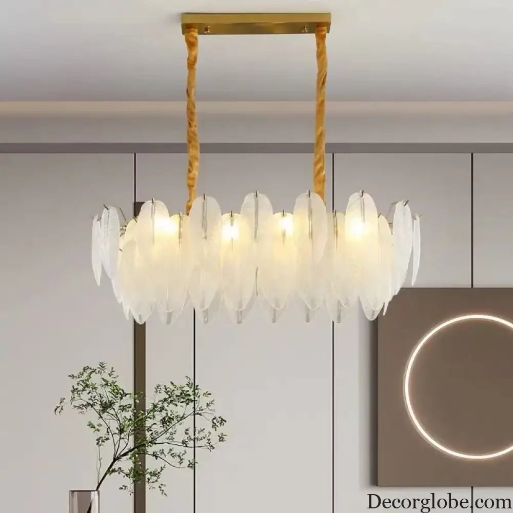 Luxurious Nordic LED Chandeliers - Gold Art Decor Feather Design - Ideal for Living Rooms, Dining Rooms, Bedrooms, and Kitchens - DecorGlobe