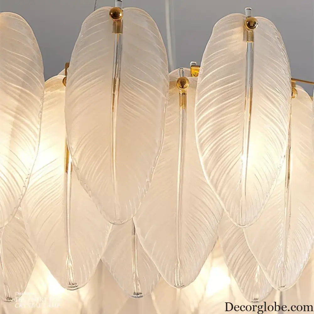 Luxurious Nordic LED Chandeliers - Gold Art Decor Feather Design - Ideal for Living Rooms, Dining Rooms, Bedrooms, and Kitchens - DecorGlobe