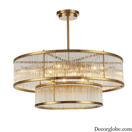Luxurious Plate Gold LED E14 Chandelier - Elevate Your Living Room with LED Pendant Chandelier Lighting - DecorGlobe