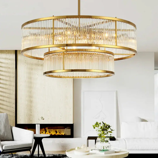 Luxurious Plate Gold LED E14 Chandelier - Elevate Your Living Room with LED Pendant Chandelier Lighting - DecorGlobe