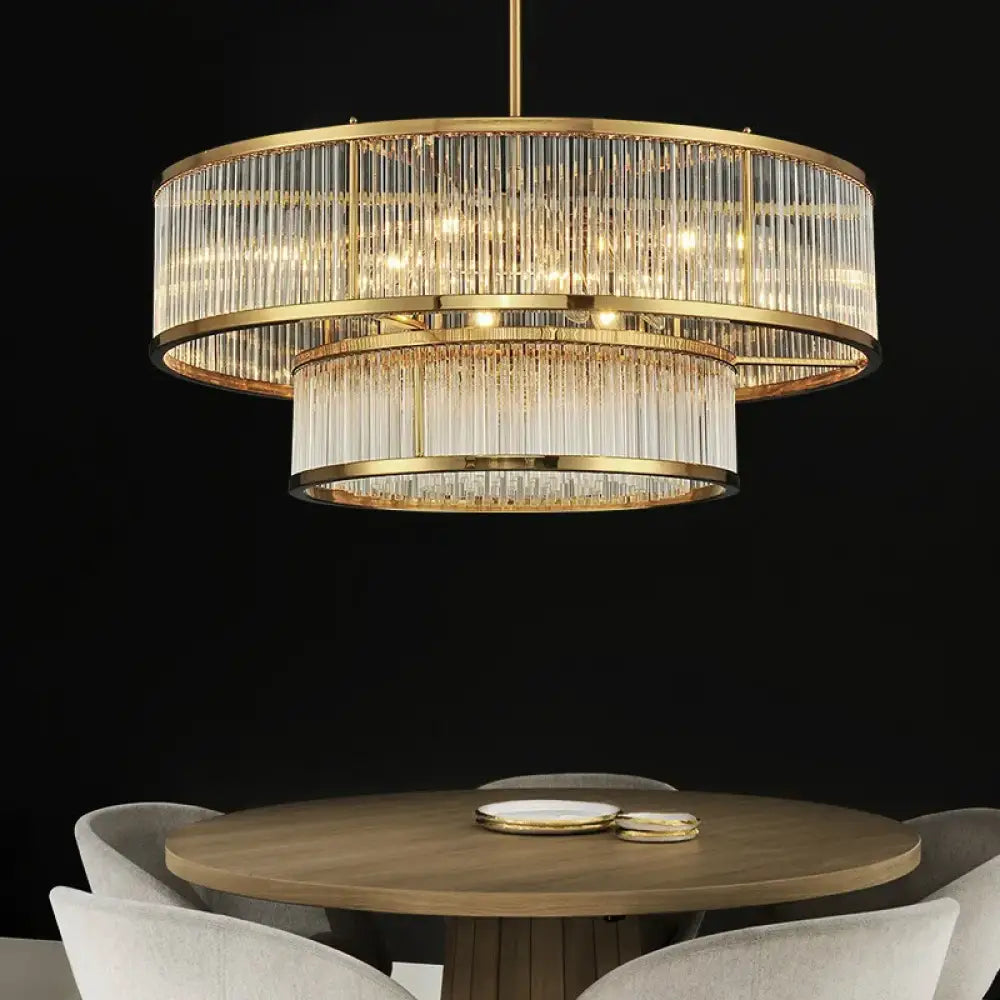 Luxurious Plate Gold LED E14 Chandelier - Elevate Your Living Room with LED Pendant Chandelier Lighting - DecorGlobe