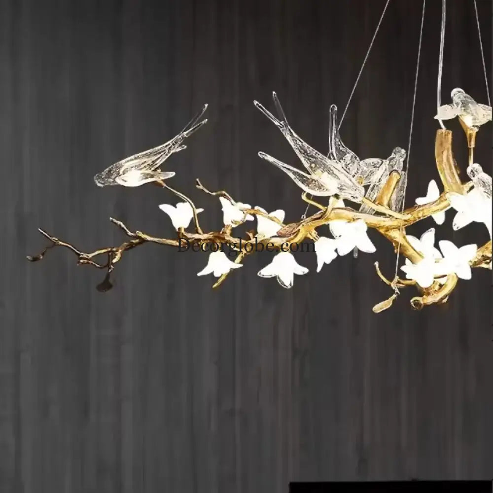 Luxury Bird & Branch Crystal Ceiling Chandelier Chandelier