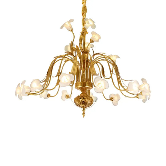 Luxury Brass Ceramic Retro Chandelier for Living and Dining 9lights D60 H50cm chandelier